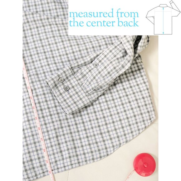 Men's Size XL Blue Green Thin Flannel Button Down Plaid Shirt BLACK & BROWN 1826 - Picture 6 of 6